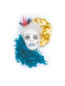 Preview: Maske weiss Kunststoff bemalt